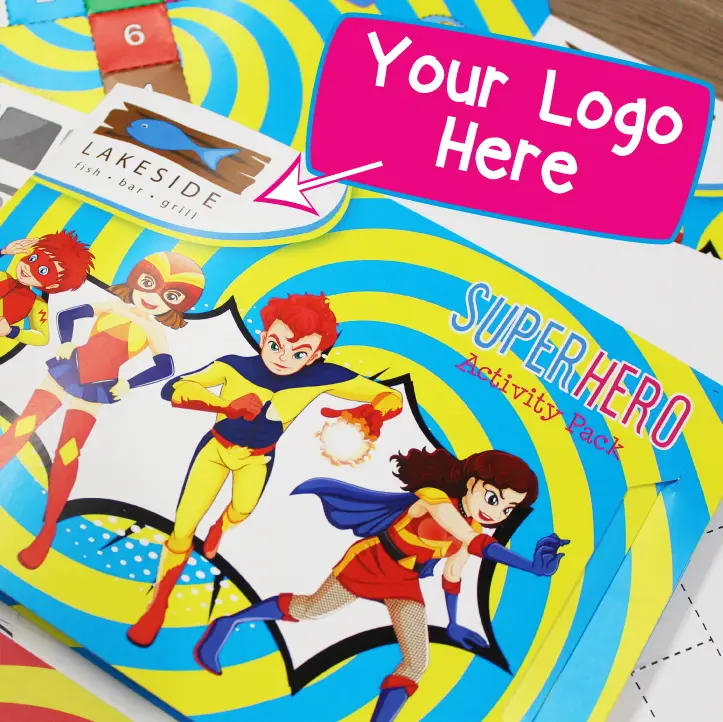 Logo Branded Superhero Premium Activity Packs (100)